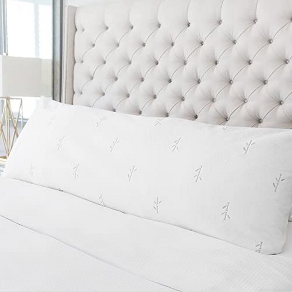 Cooling Body Pillow Cover Bamboo Rayon Waterproof Zippered Pillowcase 20x54 Inch